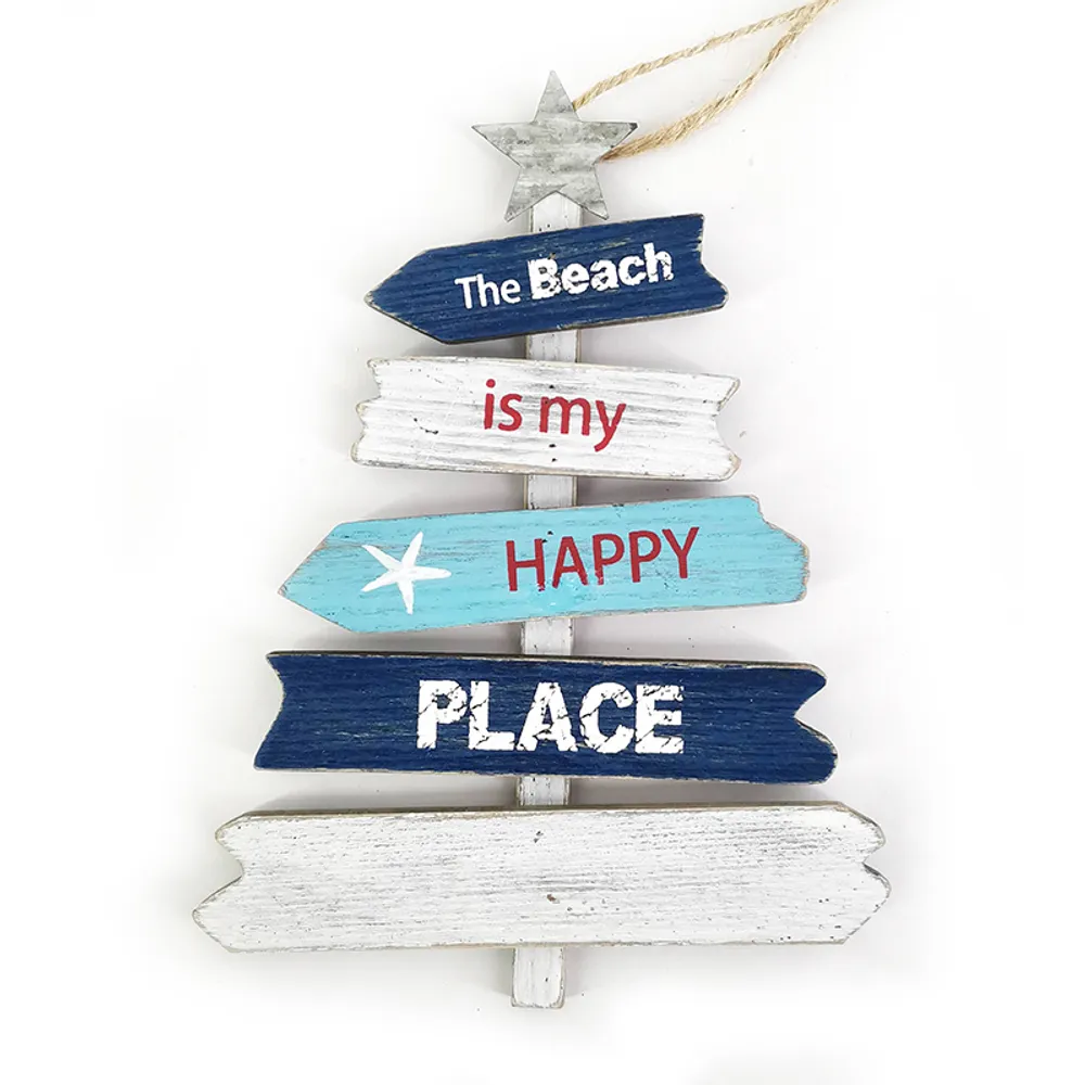 6-3/4" WOODEN TREE ORNAMENT