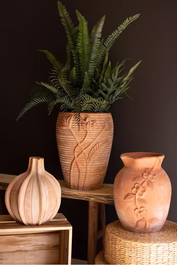 Terracotta Urn with Vine Detail