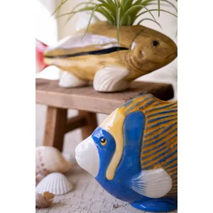 Set of 2 Ceramic Fish Vases 2