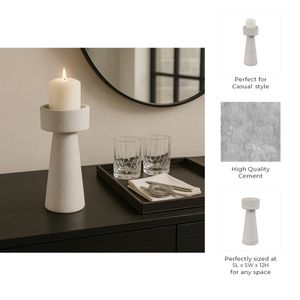 CARLIN WHITE CANDLE HOLDER 12 (IN) 10