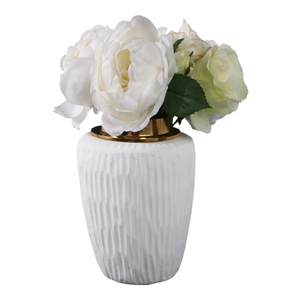 ADLERCREST WHITE VASE 8 (IN)