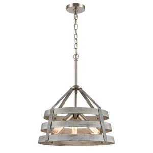 Brigantine 18″ Wide 3-Light Chandelier - Weathered Driftwood 1