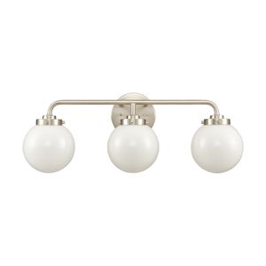 Fairbanks 22.75'' Wide 3-Light Vanity Light - Brushed Nickel and Opal 2