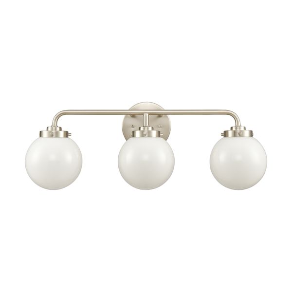 Fairbanks 22.75'' Wide 3-Light Vanity Light - Brushed Nickel and Opal