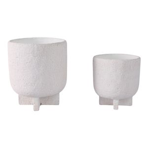 ELDONBROOK SET OF 2 WHITE PLANTER 8 (IN) 4