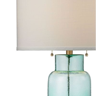 Glass Bottle 30″ High 1-Light Table Lamp - Seafoam Green