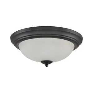 Helena 15'' Wide 3-Light Flush Mount - Black 2