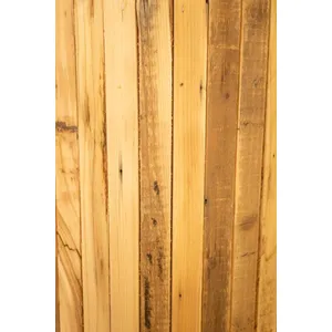 Set of 3 Round Recycled Wood Pedestals with Metal Trim Detail 6