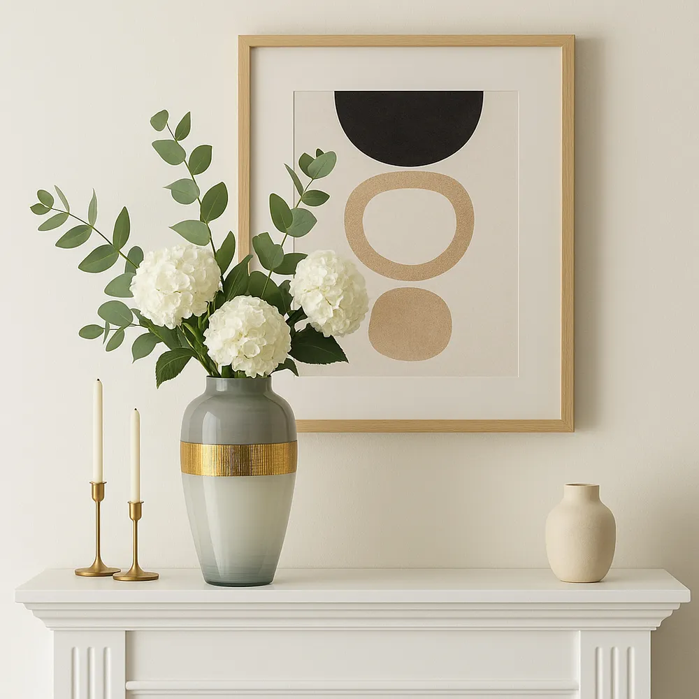 HARKENLAND WHITE GLASS VASE 21 (IN)