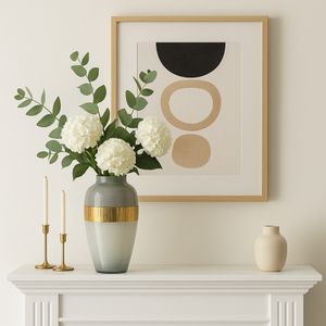 HARKENLAND WHITE GLASS VASE 21 (IN) 12