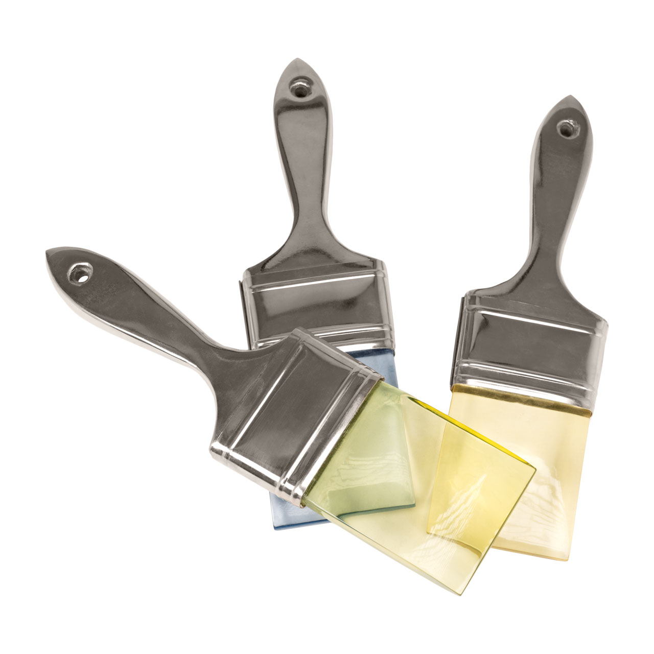 Brushes Silver Wall Art -Set 3 2