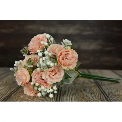 Cream Rose Bunch Pick 12in