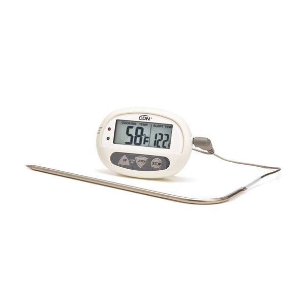 CDN Thermometer/Timer, Digital, Dual Sensing Probe, White