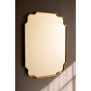 Hammered Antique Brass Framed Mirror 1