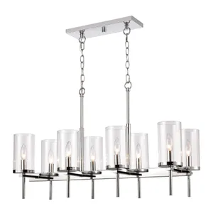 Oakland 32.5'' Wide 8-Light Linear Chandelier - Chrome 1