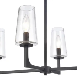 Fitzroy 36'' Wide 6-Light Linear Chandelier - Matte Black 5
