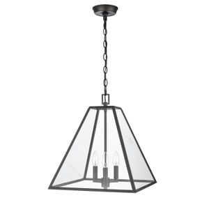 Tangent 16'' Wide 3-Light Pendant - Matte black 2