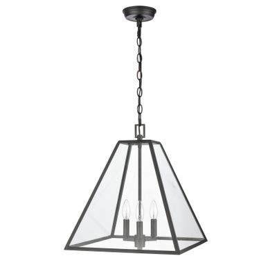 Tangent 16″ Wide 3-Light Pendant - Matte black