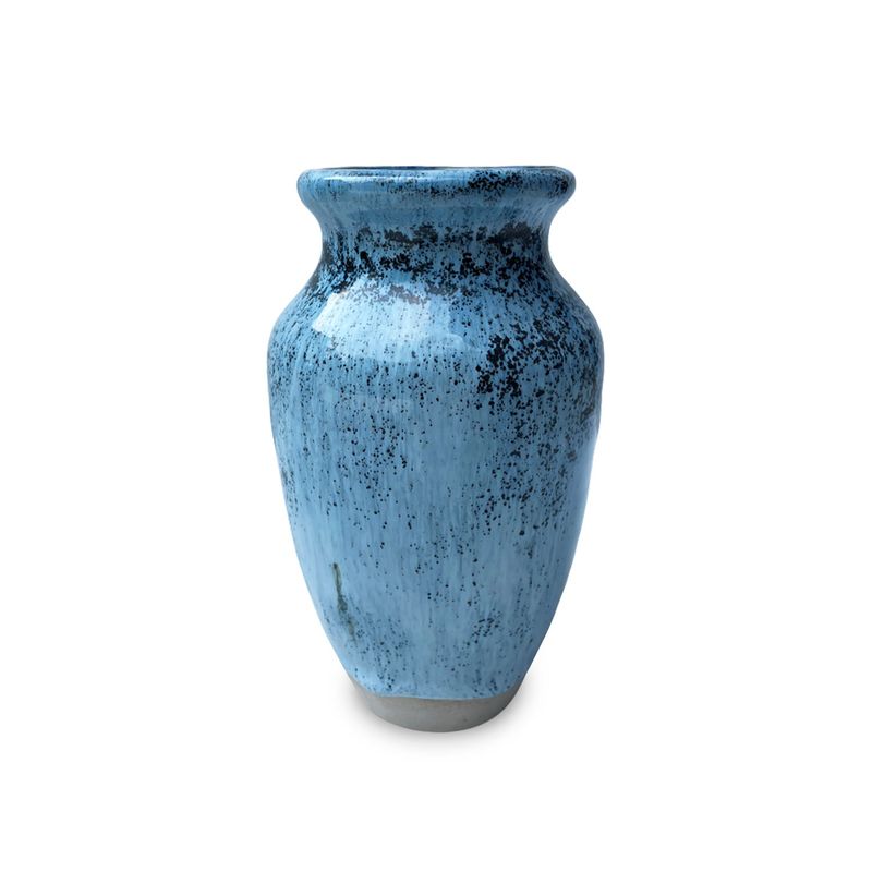 7" Blue Ceramic Prunus Vase