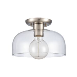 Brewer 10'' Wide 1-Light Semi Flush Mount - Brushed Nickel 2