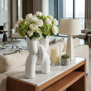 STONEHAM WHITE VASE 15 (IN) 2