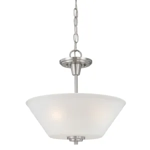 Pittman 15'' Wide 2-Light Semi Flush Mount - Brushed Nickel 1