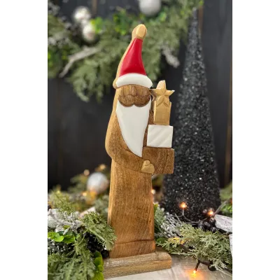 Medium Santa With Gift 16x5in