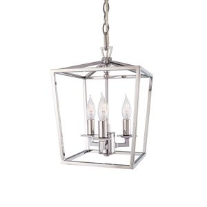Cage 10.25'' Wide 3-Light Mini Pendant - Polished Nickel 1