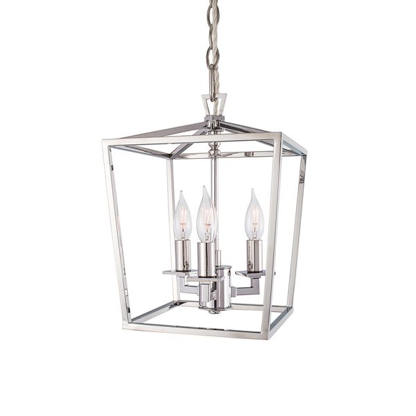 Cage 10.25'' Wide 3-Light Mini Pendant - Polished Nickel