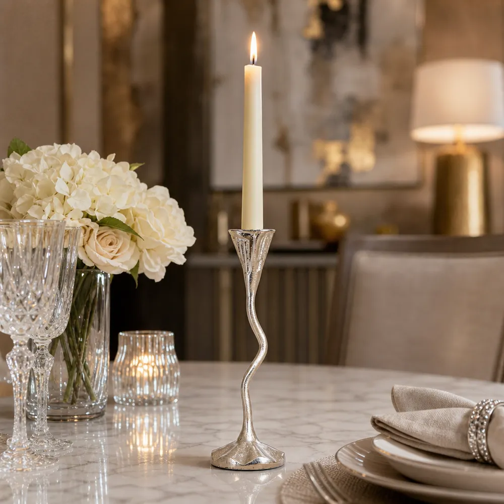 VERNONPORT SILVER CANDLE HOLDER 8 (IN)