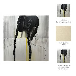 INGRIDCLIFF SET OF 4 BLACK ART 79 (IN) 8