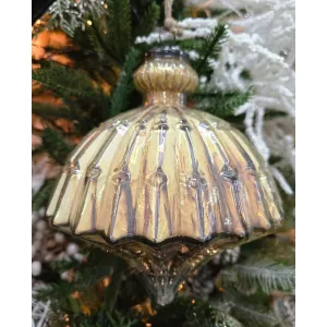 Large Golden Umbrella Ornament 8.5x7.5x7.5in 1