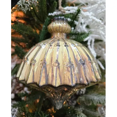 Large Golden Umbrella Ornament 8.5x7.5x7.5in