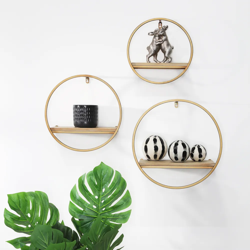 GAIGESTONE SET OF 3 BRONZE WALL SHELF 8 (IN)