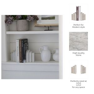 COOPERMOOR SET OF 2 WHITE BOOKENDS 6 (IN) 9
