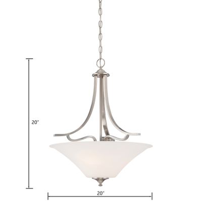Treme 20'' Wide 3-Light Pendant - Brushed Nickel