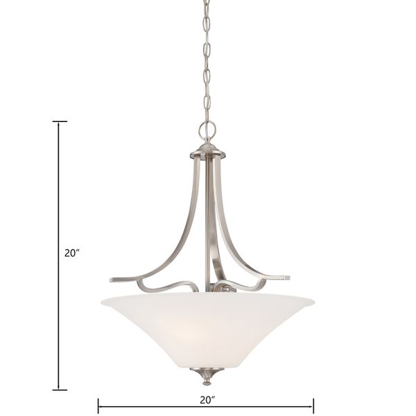 Treme 20'' Wide 3-Light Pendant - Brushed Nickel