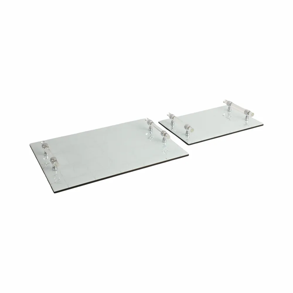 LARKLAND SET OF 2 SILVER TRAY 2 (IN)