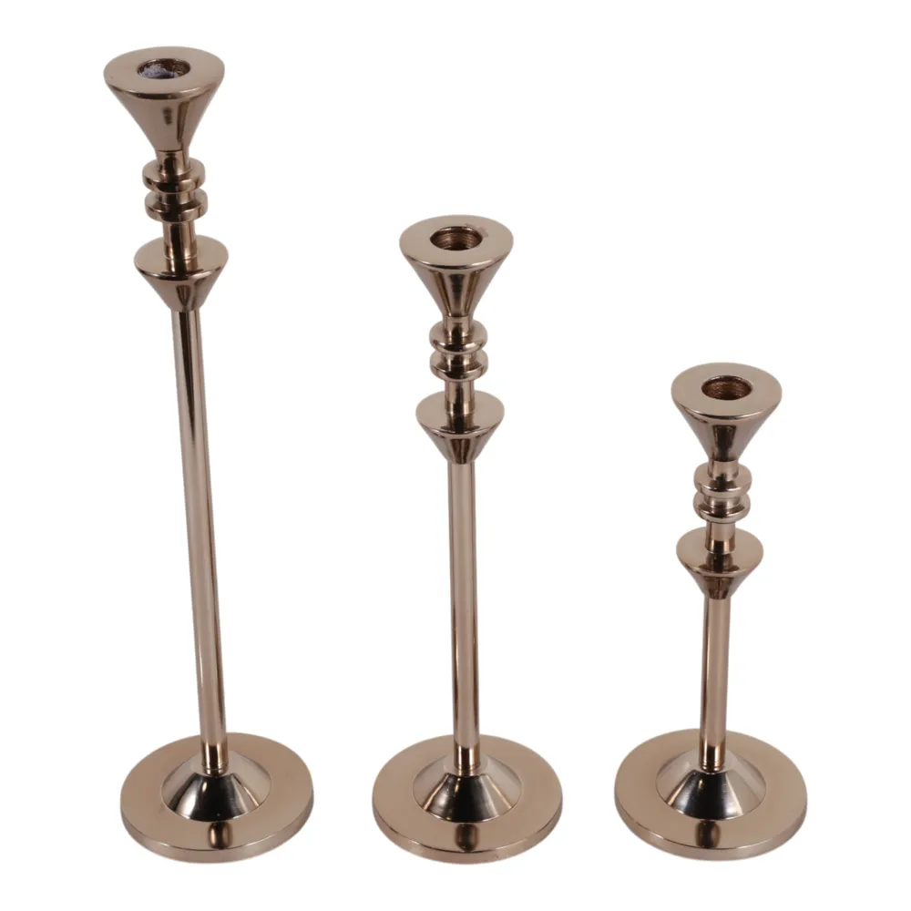 BREWERHAM SET OF 3 BRONZE CANDLESTICK 16 (IN)