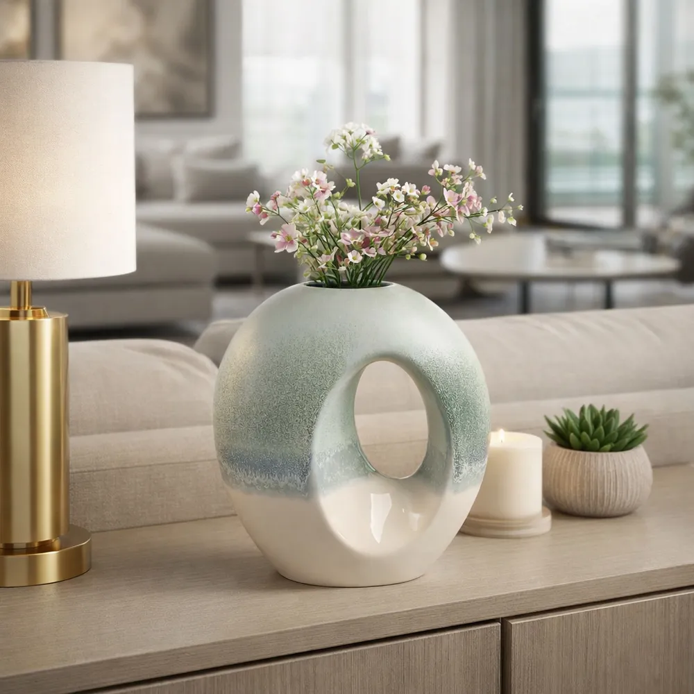 CHLOEOAK BLUE VASE 10 (IN)