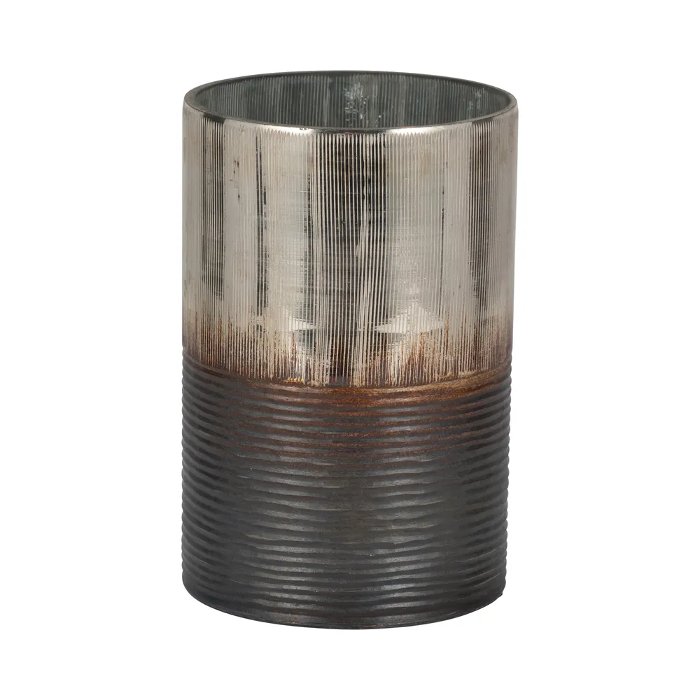 ARLOROSE SILVER GLASS VASE 9 (IN)