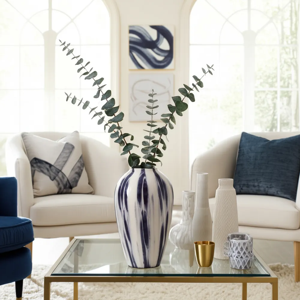 ARLOVIEW BLUE GLASS VASE 17 (IN)