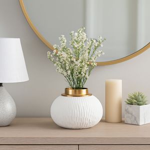 ADLERCREST WHITE VASE 6 (IN) 12