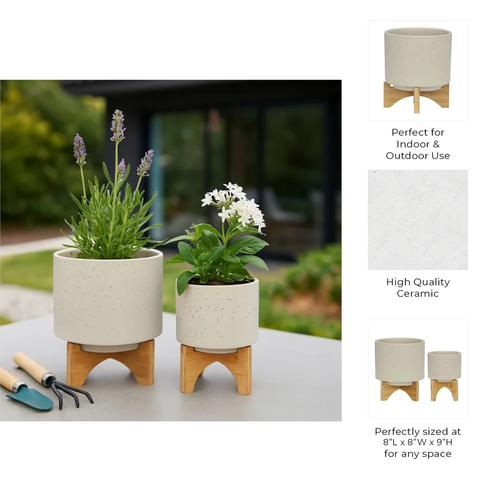 FRAZERWICK SET OF 2 IVORY PLANTER 9 (IN)