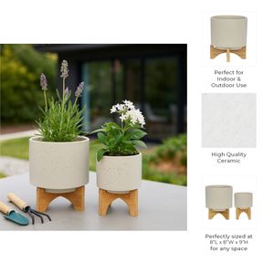 FRAZERWICK SET OF 2 IVORY PLANTER 9 (IN) 10