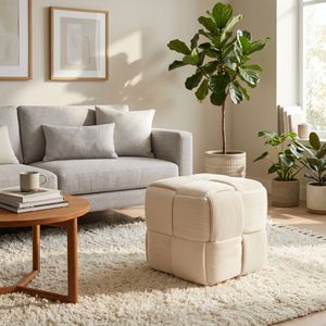 COREYBEACH IVORY OTTOMAN 15 (IN) 2