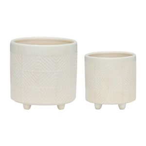 EMMETLAKE SET OF 2 WHITE PLANTER 8 (IN) 1