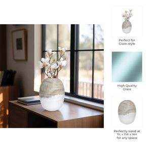 CHATHAMSIDE GRAY GLASS VASE 14 (IN) 9