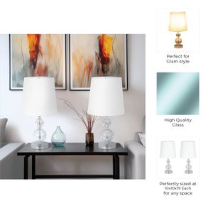 AMBERFIELD SET OF 2 SILVER LAMPS 19 (IN) 10