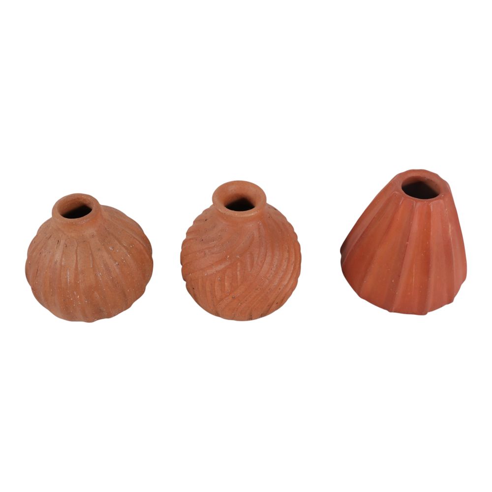 AVASHAW SET OF 3 RED VASES 5 (IN)